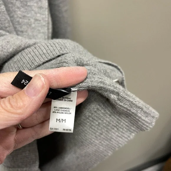 Buffalo David Bitton Light Gray V-Neck Sweater lambs wool - Picture 5 of 5